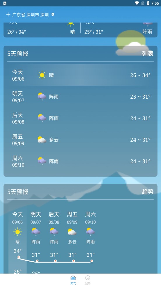 放晴天气app